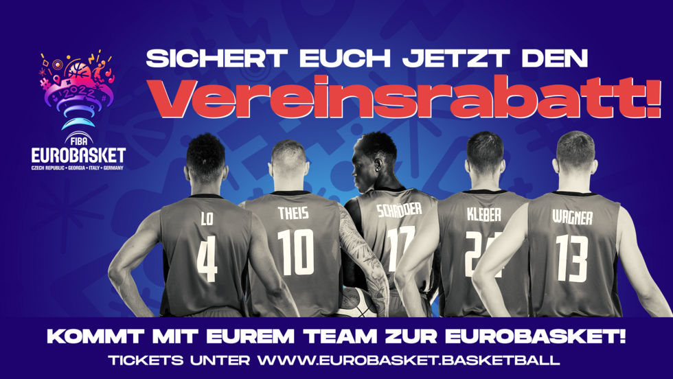 Mit deinem ganzen Team zur FIBA EuroBasket 2022: 13 Tickets bestellen, nur 10 bezahlen!