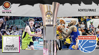 Auslosung: Im Achtelfinale des MagentaSport BBL Pokals empfängt medi den MBC